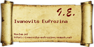 Ivanovits Eufrozina névjegykártya