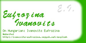 eufrozina ivanovits business card